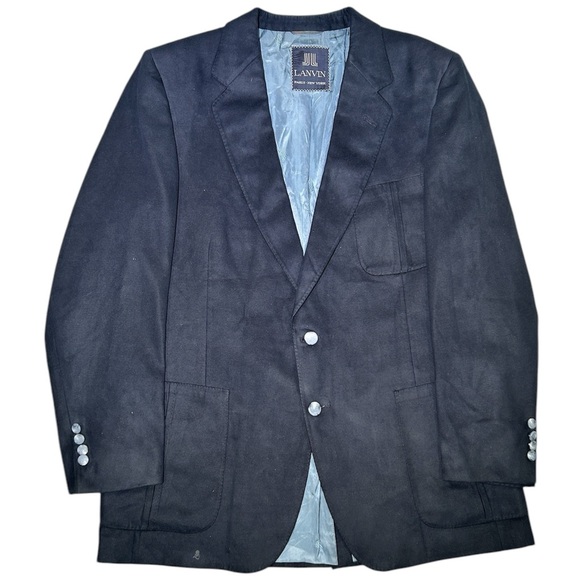 Lanvin Dark Blue Suede Blazer Sports Jacket Sz 46S